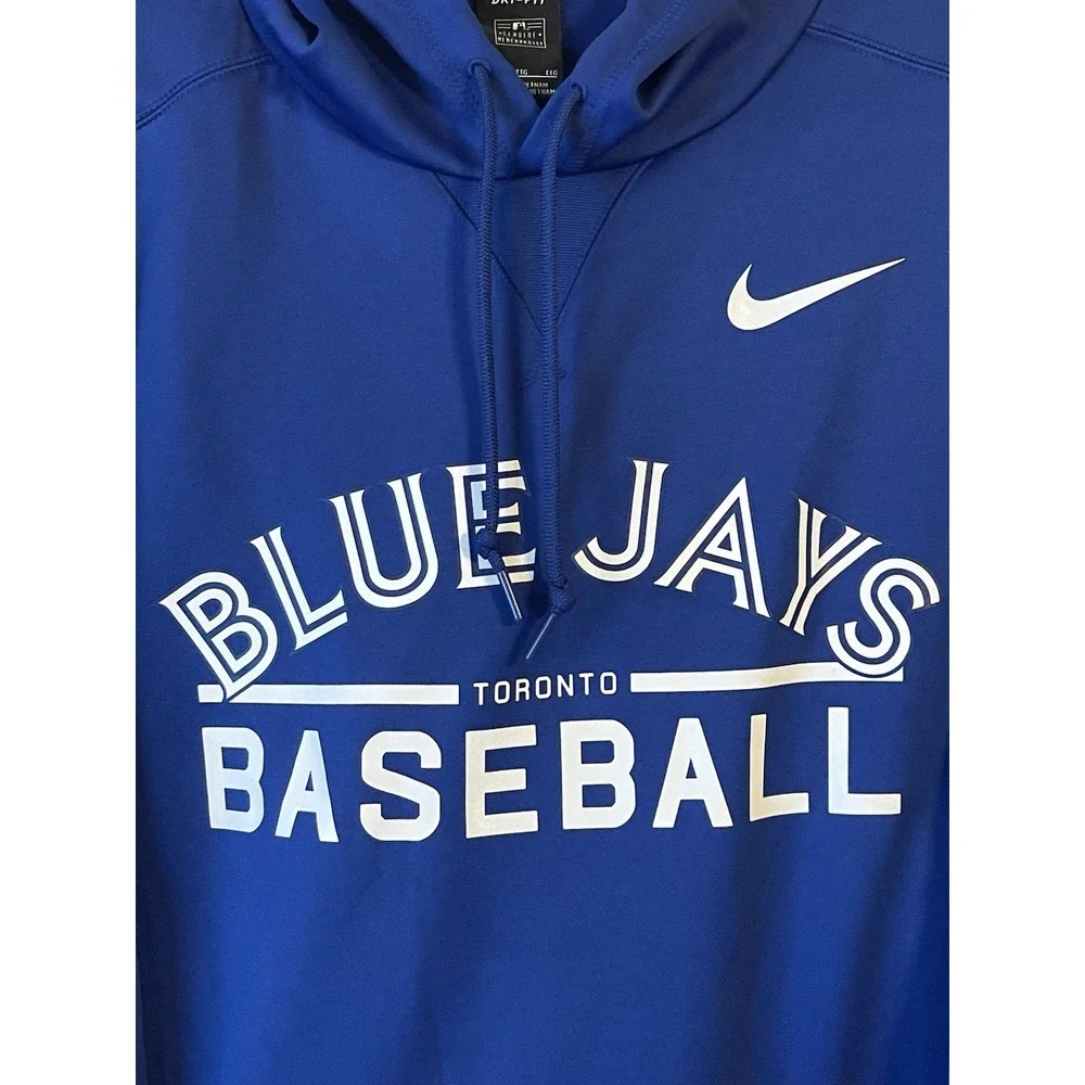 Men's 2XL NWOT Toronto Blue‎ Jays Nike Dri-Fit Pullover Hoodie Blue